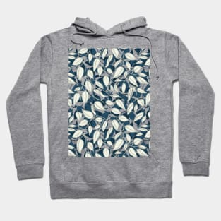 Minimalist Leaf Line Art Illustration as a Seamless Surface Pattern Design Hoodie